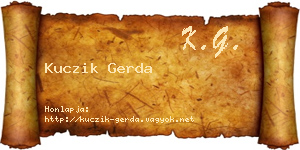 Kuczik Gerda névjegykártya